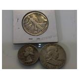 1943 Liberty Walking Half,1948 Franklin Half &