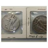 1920 & 1943 Liberty Walking Half Dollars
