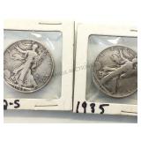 1942 & 1935 Liberty Walking Half Dollars