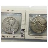 1942 & 1944 Liberty Walking Half Dollars