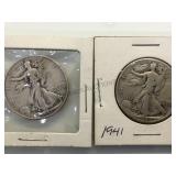 1936 & 1941 Liberty Walking Half Dollars