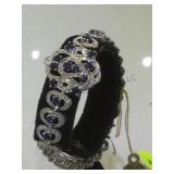 Sterling & Tanzanite & Diamond  bracelet,7.25