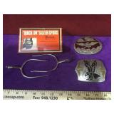 Pair of Quick On spurs in box and 2 Indian style