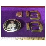 Lot of belt buckles and more