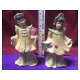 Pair of Asian porcelain figures approx. 7.5