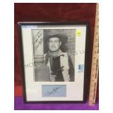 Framed autographed Pierce Lyden photo and die cut