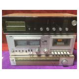 Lot of stereo equipment incl. JVC cassette deck,