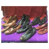 6 pairs of vintage leather and lizard boots and