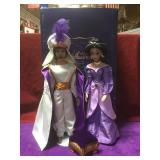 Walt Disney Aladdin porcelain dolls w/ music box