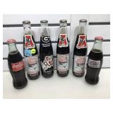 6 Coca Cola collectible bottles, full, local