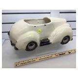 Ceramic vintage style car planter, 15 in L.,
