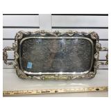 25 in  Silverplated Rococo serving tray, no