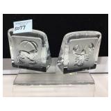 Nybro  Sweden Zodiac Sign paperweights/ bookends
