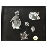 5 Swarovski Crystal animals, signed, all vg