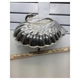Leonard silverplate clamshell serving dish w/