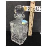 Square cut crystal decanter with stopper,