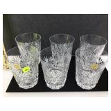6 Czechoslovakia cut crystal rocks tumblers,