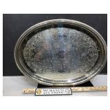 Eagles 22 inch L. Oval Silverplate serving tray,