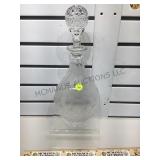 Tall cut crystal decanter W/ stopper, vg.