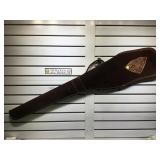 Suede leather gun case, 48 in L, Ideal zipper,
