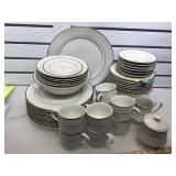 Gibson white china set with gold trim, good