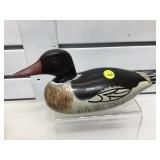 Wood duck decoy, Miniature Loon, 10 in H.