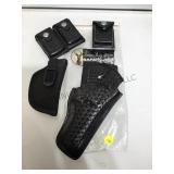 Safariland leather holster nos, 3 ammo pouches,