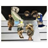 Ceramic items, inc a Lefton boy, as is local