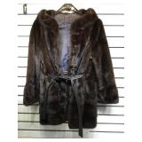 Vintage Mink ladies jacket,  leather waist belt