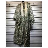 Vintage Japanese Kimono, greens,white