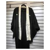 Vintage Japanese Kimono,black w/ white dots,