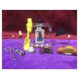 German toy tin car, tricked dogs magnets & more.