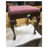 Mahogany Queen Anne style needlepoint covered