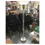 Vintage cut glass floor lamp, frosted shade, very