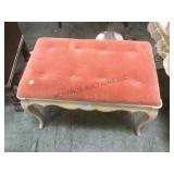 French Provincial vanity bench, tufted