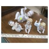 Vintage Bisque Piano babies (4), all vg