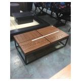 Modern Designer coffee table, iron legs, block