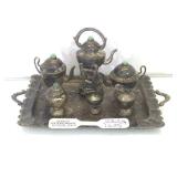 Sterling miniature tea set, over 58 grams