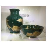 Glazed bowl & vase set, local pickup only