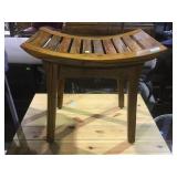 Slat bottom saddle stool.             
Local