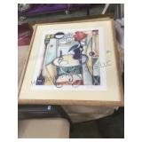 Art print, framed and matted, artist silver