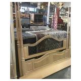 Poster bed, king size, iron / brass insert, iron