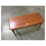 Antique school desk with vintage walnut piano