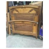 Antique Bed , rails, inlaid marquetry, local