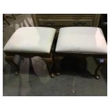 Pair of padded Thomasville foot stools local