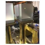Brass glass plastic, display stand , approx, 5 ft