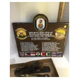 Carved wood US NAVAL USS Mc Clusky Persian