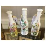 3 Antique Barber bottles, Bay Rum, Cologne, Bay