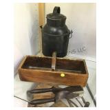 3 Antique country primitives, hand press, divided