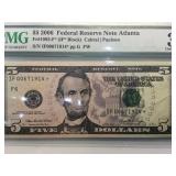 2006 $5 FRN, PMG Fr1993-F(IF BLOCK) 3 Choice very